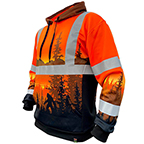 SAFETY SHIRTZ SS360 ANSI CLASS 3 WILDLAND SASQUATCH SAFETY HOODIE