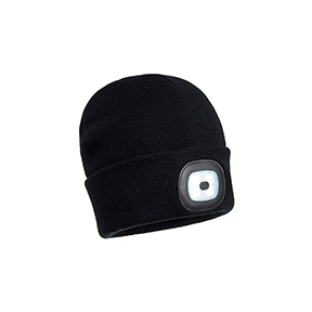 PORTWEST RECHARGABLE LED BEANIE - BLACK