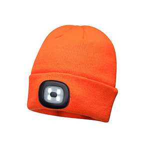 PORTWEST RECHARGEABLE LED BEANIE - ORANGE