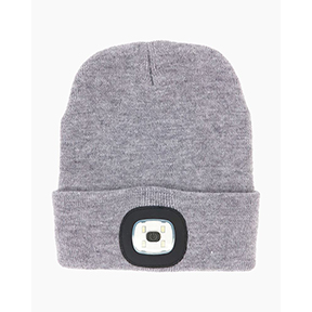 RECHARGEABLE LED BEANIE - GREY