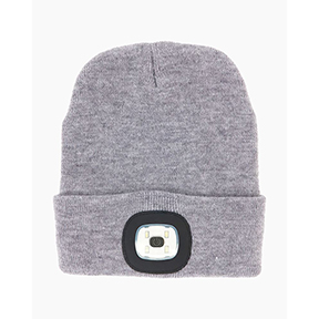 RECHARGEABLE LED BEANIE - GREY