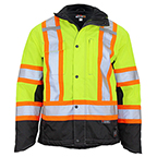 TOUGH DUCK FLEECE LINED SAFETY JACKET - FLOURESCENT GREEN