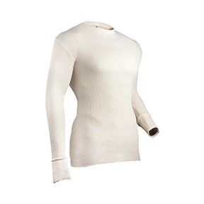 INDERA MILLS COTTON HEAVYWEIGHT WAFFLE THERMAL CREW  NATURAL