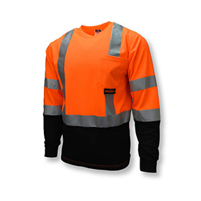 RADIANS TYPE R CLASS 3 LONG SLEEVE BLACK BOTTOM SHIRT - ORANGE