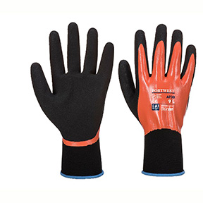 PORTWEST DERMI NITRILE FOAM GLOVE - ORANGE/BLACK