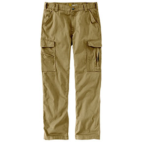 RUGGED FLEX RELAXED FIT CANVAS CARGO WORK PANT - DARK KHAKI