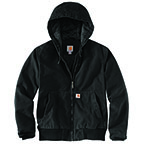 WOMEN'S LOOSE FIT WASHED DUCK INSULATED JACKET - BLACK