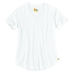 WOMEN'S RELAXED FIT SHORT-SLEEVE V-NECK T-SHIRT - WHITE