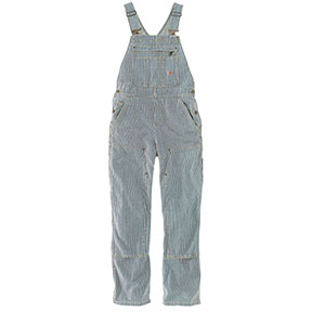 WOMEN'S RELAXED FIT DENIM RAILROAD STRIPE BIB OVERALL - RAILROAD STRIPE