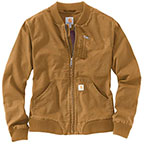 WOMEN'S RUGGED FLEX RELAXED FIT CANVAS JACKET - CARHARTT BROWN