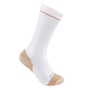 CARHARTT MIDWEIGHT COTTON BLEND STEEL TOE BOOT SOCK 2-PACK- WHITE