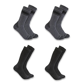 CARHARTT HEAVYWEIGHT CREW SOCK 4-PACK- ASSORTED