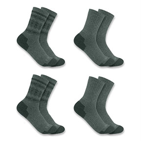 WOMEN'S CARHARTT HEAVYWEIGHT WOOL BLEND CREW SOCK 4-PACK- ASSORTED