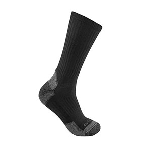 CARHARTT MIDWEIGHT COTTON BLEND CREW SOCK 3-PACK- BLACK