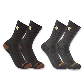 CARHARTT MIDWEIGHT LOGO CREW SOCK 2-PACK- ASSORTED