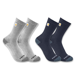 CARHARTT MIDWEIGHT LOGO CREW SOCK 2-PACK- ASSORTED