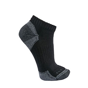 CARHARTT MIDWEIGHT COTTON BLEND LOW CUT SOCK 3-PACK- BLACK