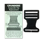 GRUNDENS SUSPENDER REPLACEMENT CLIPS, PLASTIC