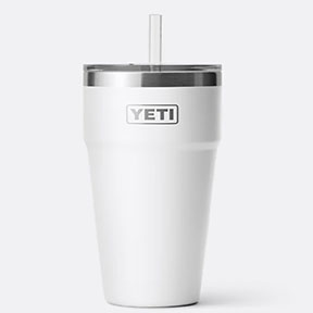 Yeti Rambler Stackable Cup with Straw Lid 26oz White