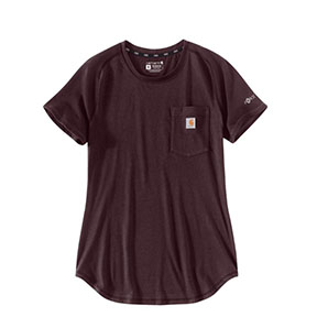 WOMEN'S CARHARTT FORCE RELAXED FIT POCKET T-SHIRT- BLACKBERRY