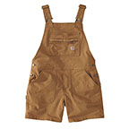 WOMEN'S CARHARTT RUGGED FLEX RELAXED FIT CANVAS SHORTALL - CARHARTT BROWN