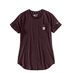 WOMEN'S CARHARTT FORCE RELAXED FIT POCKET T-SHIRT- BLACKBERRY
