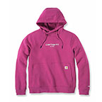 WOMEN'S CARHARTT FORCE RELAXED FIT GRAPHIC HOODED SWEATSHIRT- MAGENTA AGATE