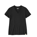 WOMEN'S RELAXED FIT SHORT-SLEEVE V-NECK T-SHIRT- BLACK