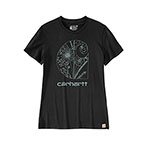 WOMEN'S CARHARTT RELAXED FIT SHORT-SLEEVE FLORAL LOGO T-SHIRT- BLACK