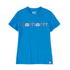 WOMEN'S CARHARTT RELAXED FIT SHORT-SLEEVE LOGO GRAPHIC T-SHIRT- AZURE BLUE