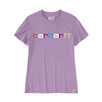 WOMEN'S CARHARTT RELAXED FIT SHORT-SLEEVE LOGO GRAPHIC T-SHIRT- LUPINE