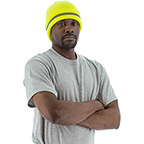 HIGH VISIBILITY BEANIE W/REFLECTIVE STRIPING