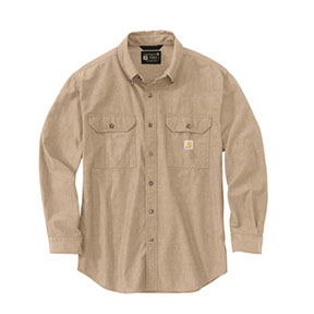 CARHARTT LOOSE FIT MIDWEIGHT CHAMBRAY LONG-SLEEVE SHIRT- DARK TAN