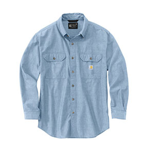 CARHARTT LOOSE FIT MIDWEIGHT CHAMBRAY LONG-SLEEVE SHIRT- BLUE CHAMBRAY