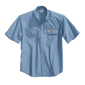 CARHARTT LOOSE FIT MIDWEIGHT CHAMBRAY SHORT-SLEEVE SHIRT- BLUE CHAMBRAY