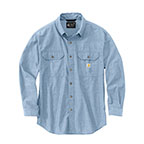 CARHARTT LOOSE FIT MIDWEIGHT CHAMBRAY LONG-SLEEVE SHIRT- BLUE CHAMBRAY