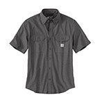 CARHARTT LOOSE FIT MIDWEIGHT CHAMBRAY SHORT-SLEEVE SHIRT- BLACK CHAMBRAY