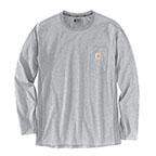 CARHARTT FORCE RELAXED FIT LONG-SLEEVE POCKET T-SHIRT- HEATHER GREY