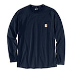 CARHARTT FORCE RELAXED FIT LONG-SLEEVE POCKET T-SHIRT- NAVY