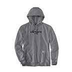 CARHARTT FORCE RELAXED FIT LOGO GRAPHIC HOODIE- ASPHALT HEATHER