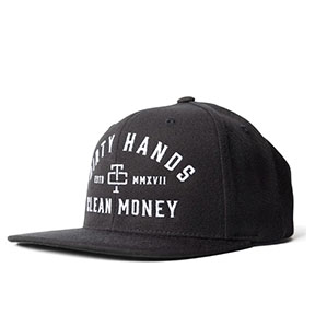 TROLL DIRTY HANDS CLEAN MONEY SNAPBACK HAT-BLACK