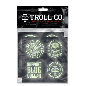 TROLL LIGHT UP-GLOW IN THE DARK HARD HAT STICKER PACK