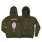 TROLL ALADO FULL ZIP HOODIE-MILITARY GREEN