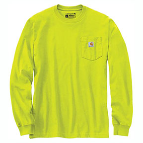 CARHARTT WORKWEAR LONG-SLEEVE POCKET T-SHIRT- BRIGHT LIME