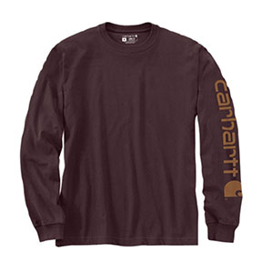 CARHARTT WORKWEAR LONG-SLEEVE GRAPHIC LOGO T-SHIRT - PORT