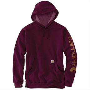 CARHARTT MIDWEIGHT HOODED LOGO SWEATSHIRT - PORT