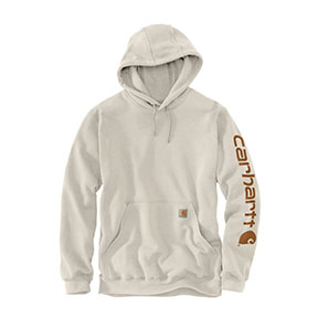 CARHARTT MIDWEIGHT HOODED LOGO SWEATSHIRT - MALT