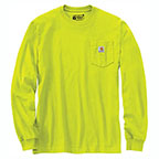 CARHARTT WORKWEAR LONG-SLEEVE POCKET T-SHIRT- BRIGHT LIME