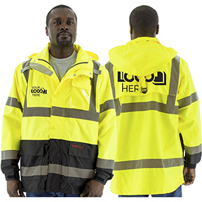 HIGH VISIBILITY WATERPROOF PARKA WITH LINER OPTIONS, ANSI 3, R