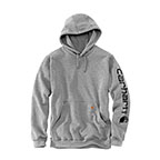 CARHARTT MIDWEIGHT HOODED LOGO SWEATSHIRT - HEATHER GRAY/BLACK